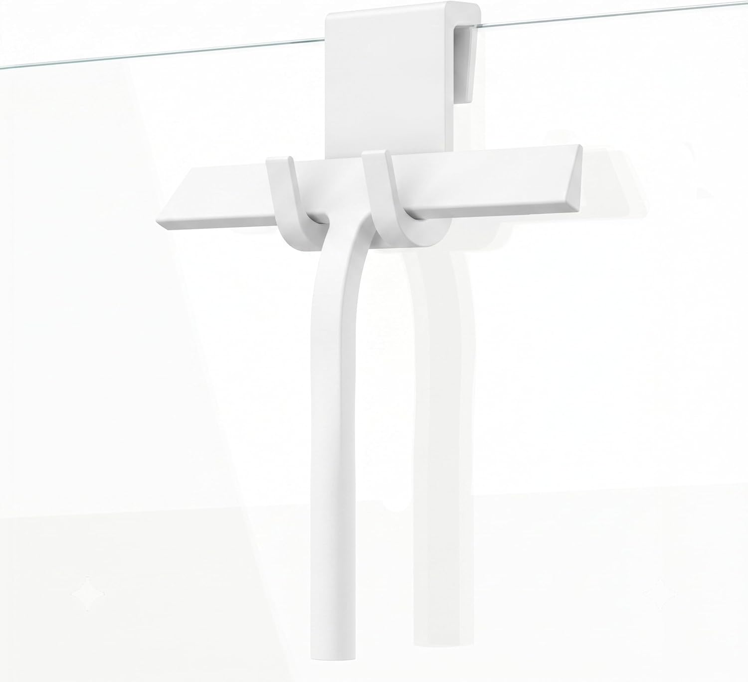 Detalle de virea siliconen douchewisser van 23 cm, wit, met ophanging en roestvrijstalen kern