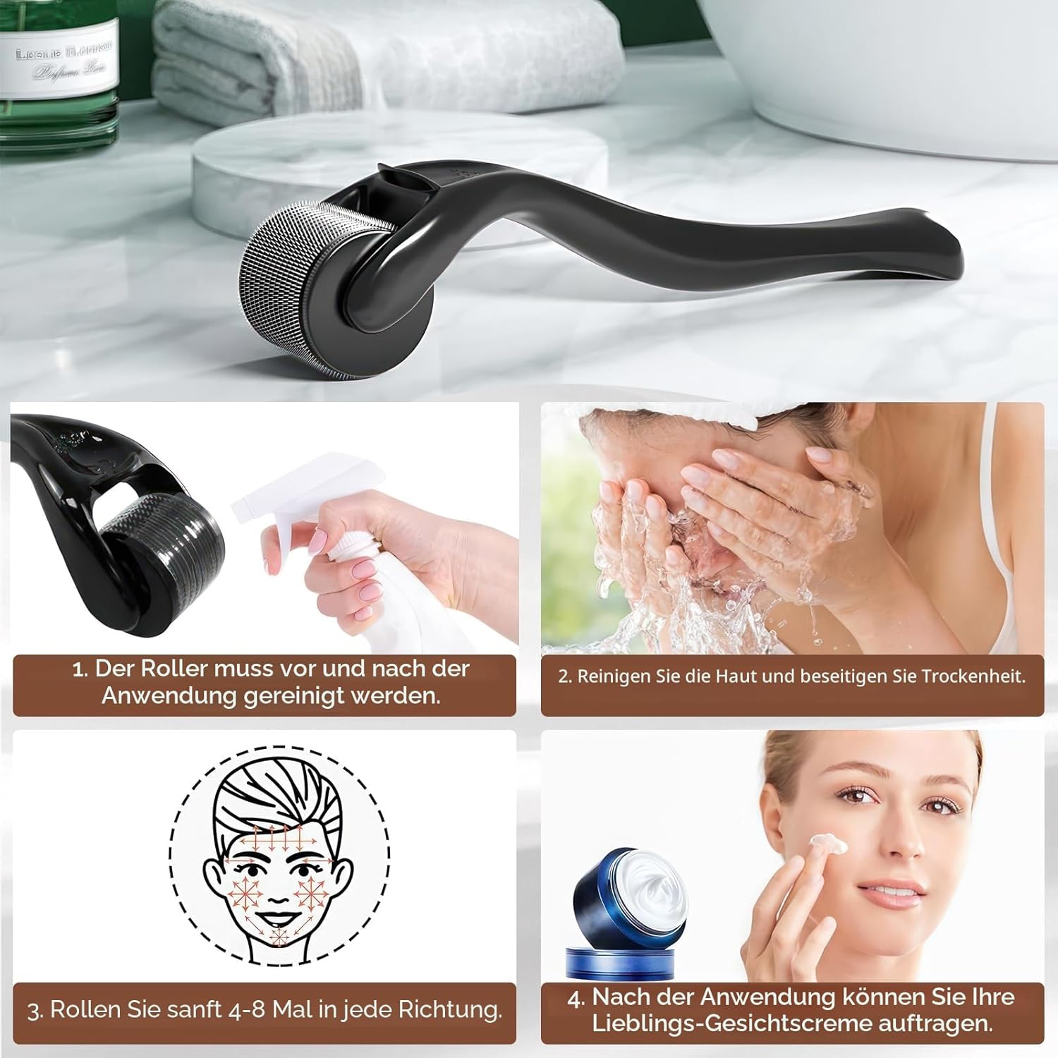 Thumbnail 6 de Bartroller 0,5 mm Derma-roller mit 540 Titan-Nadeln für Bartwuchs