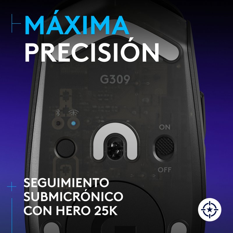 Detalle de Logitech G G309 Lightspeed ratón inalámbrico Grafito