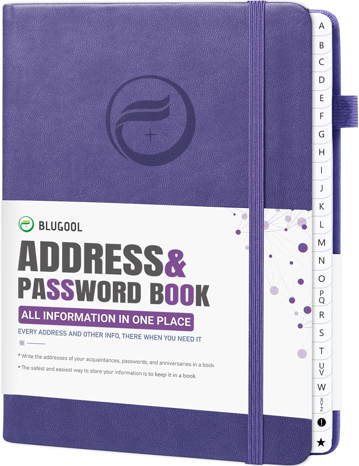 Detalle de Blugool AKO4 Hardcover Address Book, 7 x 10 Inch with A–Z Tabs