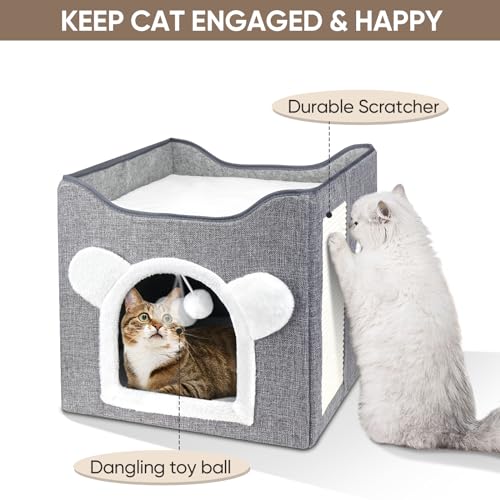Thumbnail 2 de Furjoy Niche pour chat pliable avec 2 coussins
