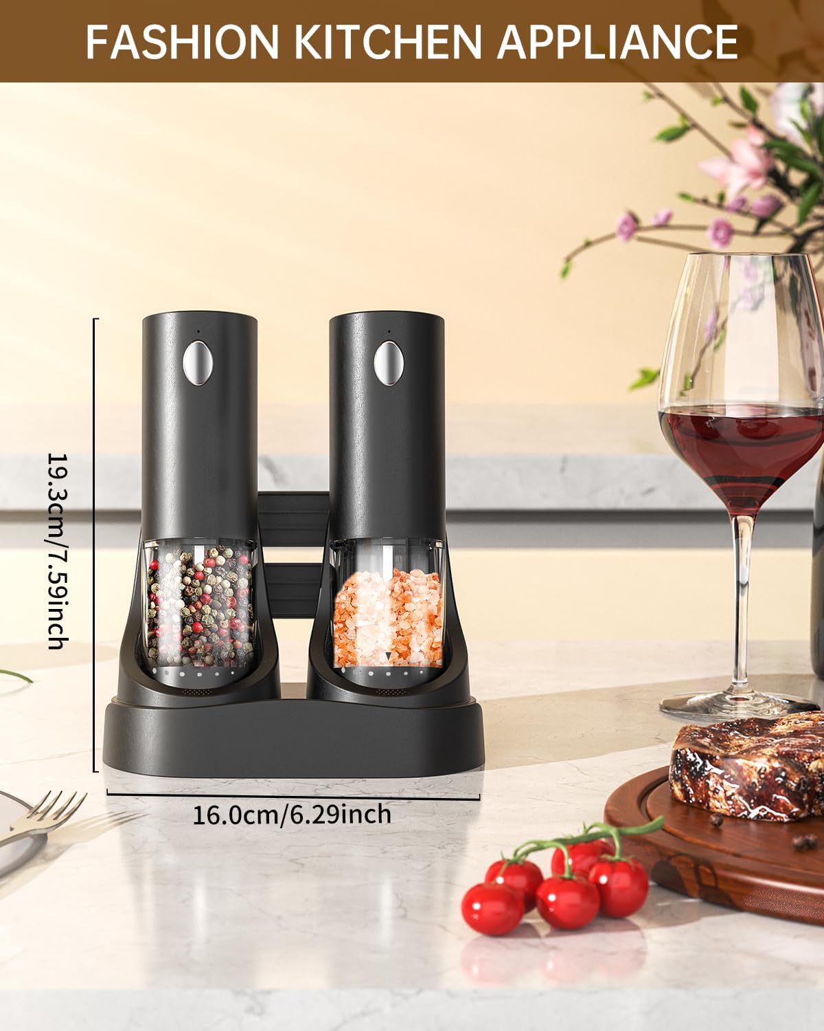 Thumbnail 6 de CIRCLE JOY Electric Salt and Pepper Grinder Set 95ml 🍽