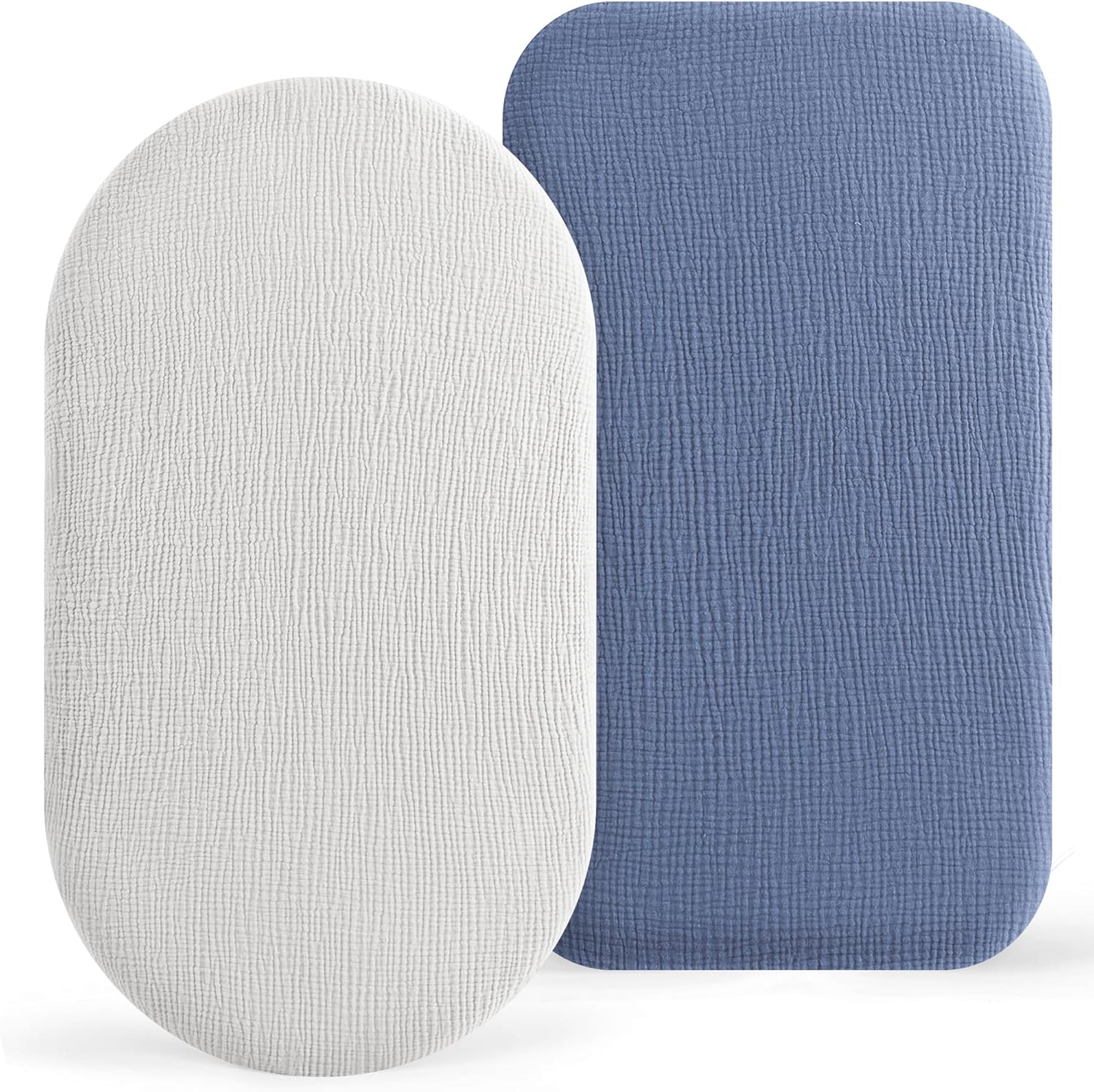 Thumbnail 6 de Bearmoss Muslin Moses Basket Sheets 2 Pack (100% Cotton) for Next to Me Style Bassinet Mattresses