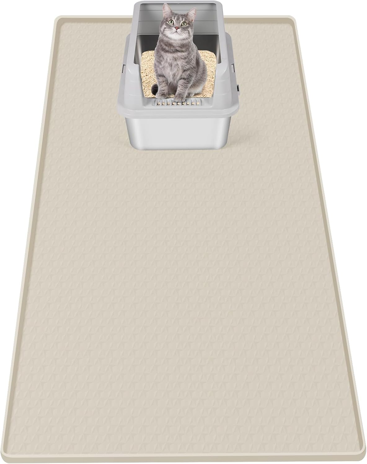 Thumbnail 6 de Bartuke Cat Litter Mat XXL – Extra Large Silicone Mat with Edge, 51" x 26" (Navy Blue)