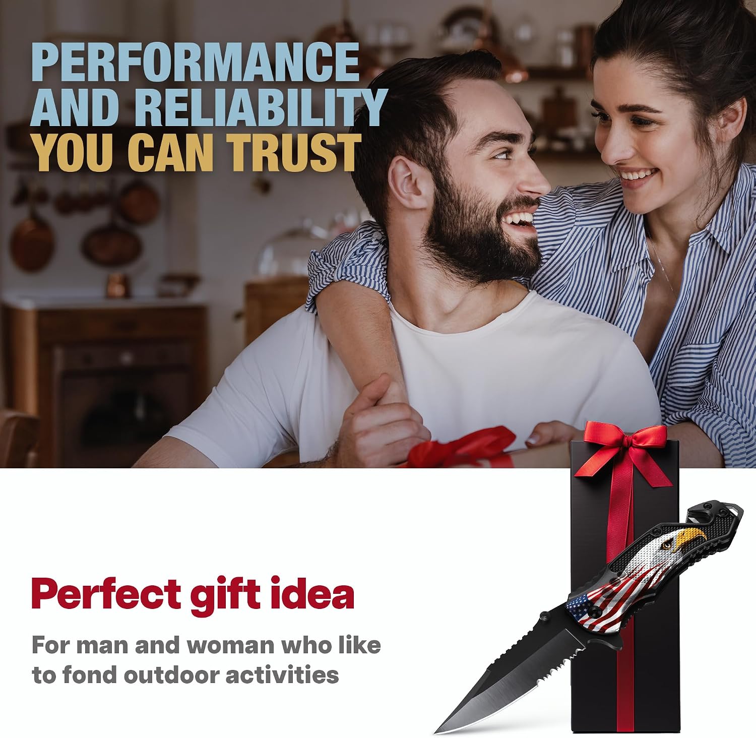 Thumbnail 6 de GOOD WORKER Patriotic Legal Pocket Knife with Serrated Blade and Glass Breaker