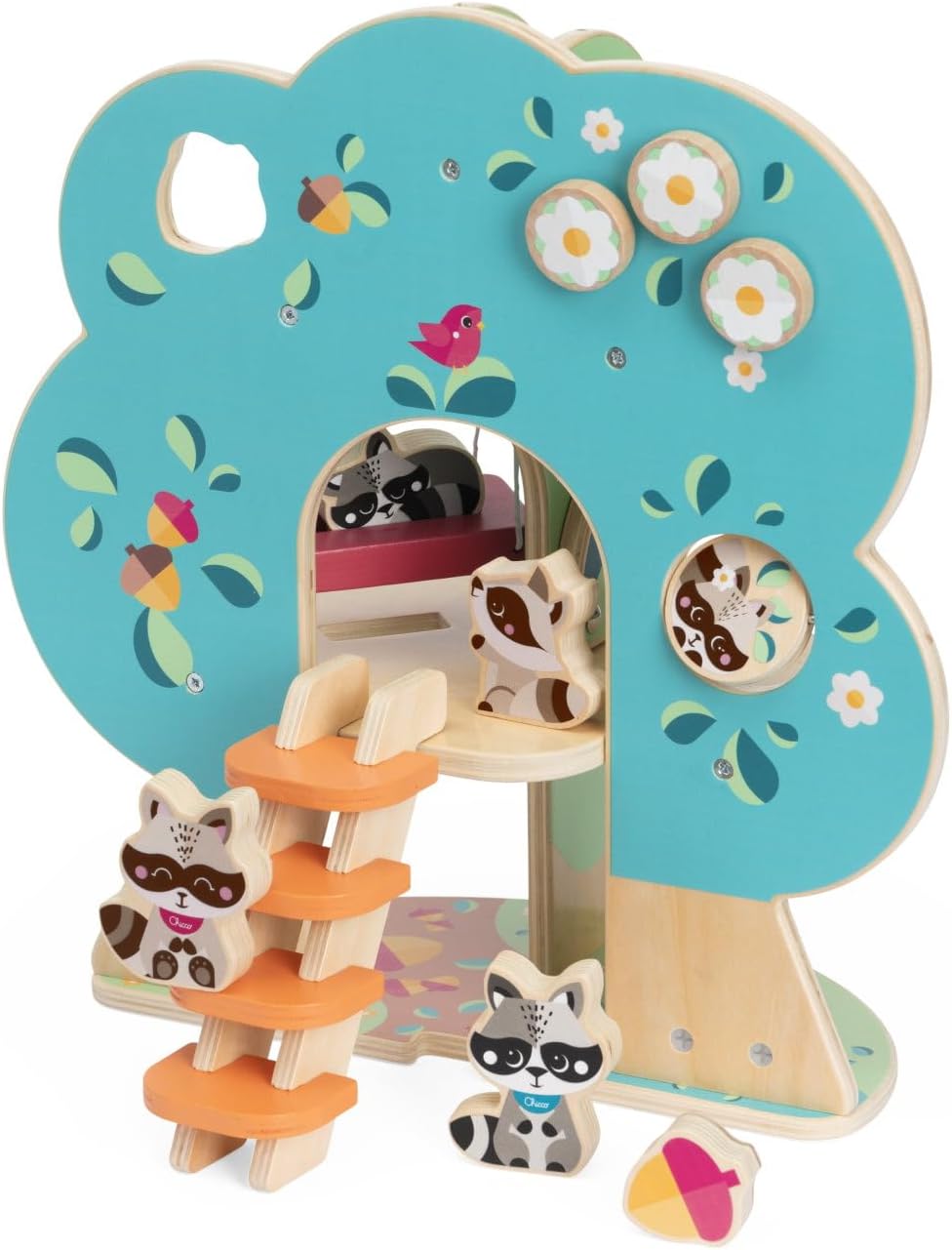 Thumbnail 6 de Chicco Playset en Bois, Arbre des Raton-Laveurs — Jeu Montessori à 2 Niveaux pour enfant 2+ ans