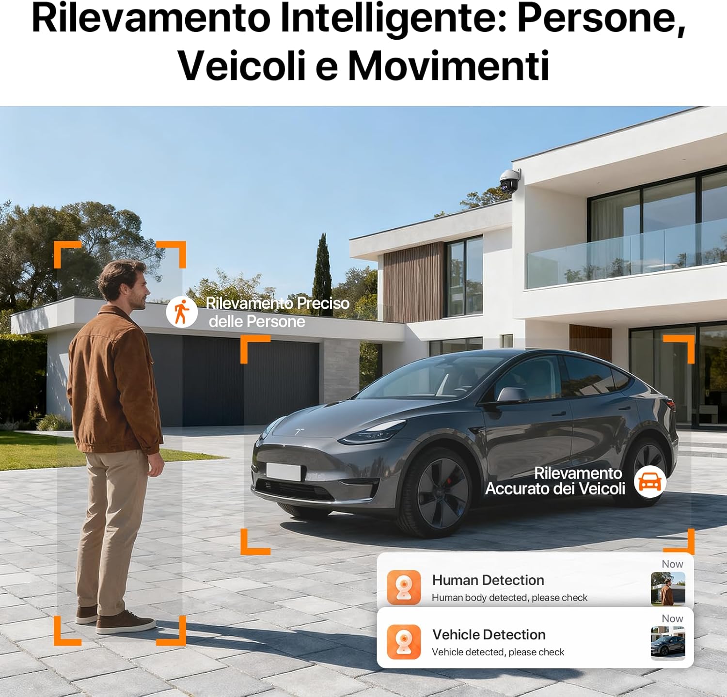 Thumbnail 5 de Tenda CH3 Tenda Telecamera Wi‑Fi esterna 2K con visione notturna a colori, 360° PTZ e audio bidirezionale