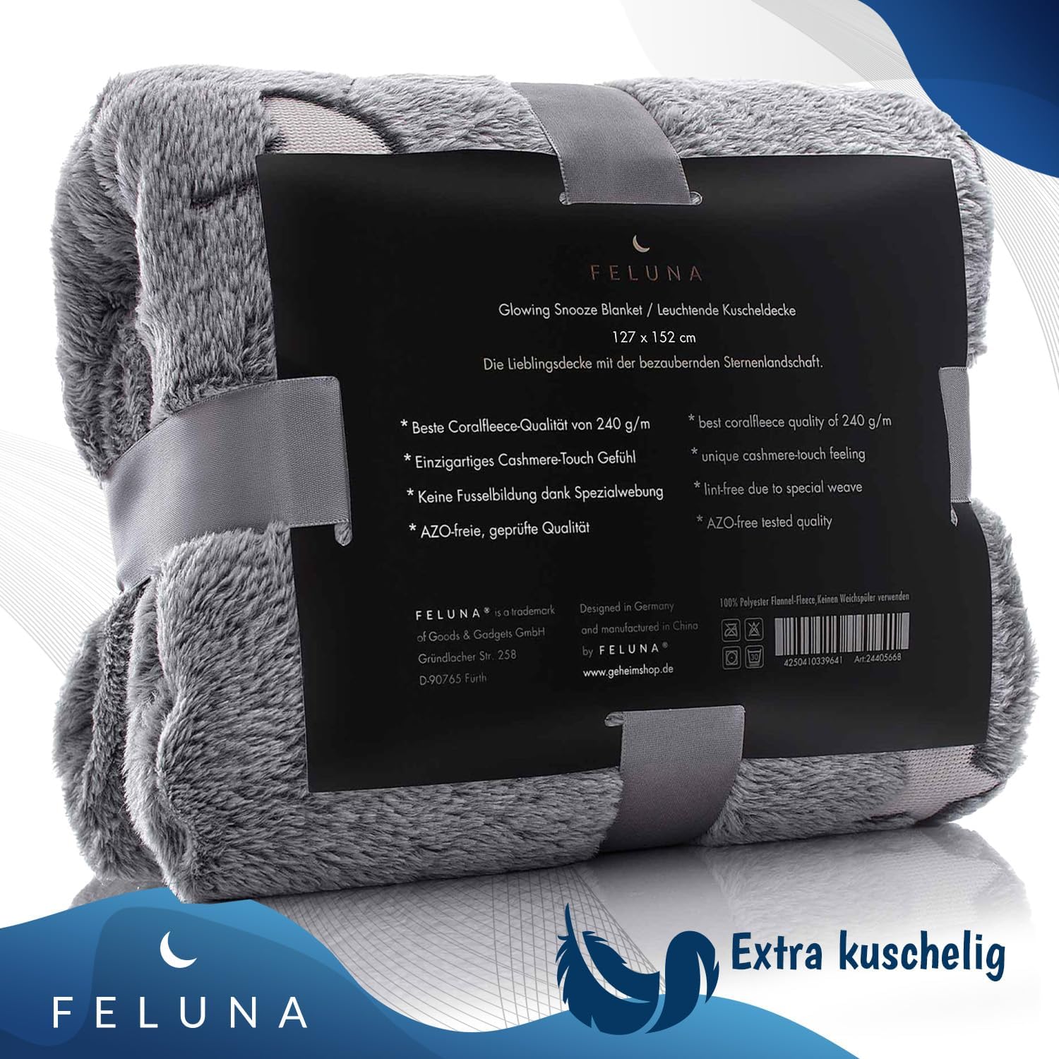 Detalle de Feluna Glow-in-the-Dark Plush Blanket for Kids & Adults, Coral Fleece
