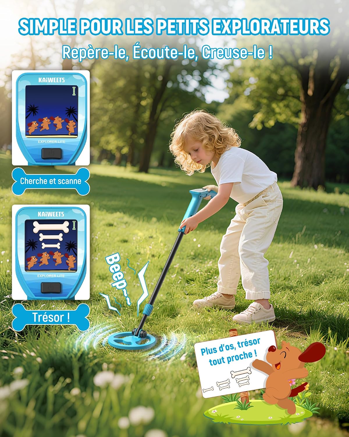 Thumbnail 1 de KAIWEETS Détecteur de Métaux Enfants 390 g
