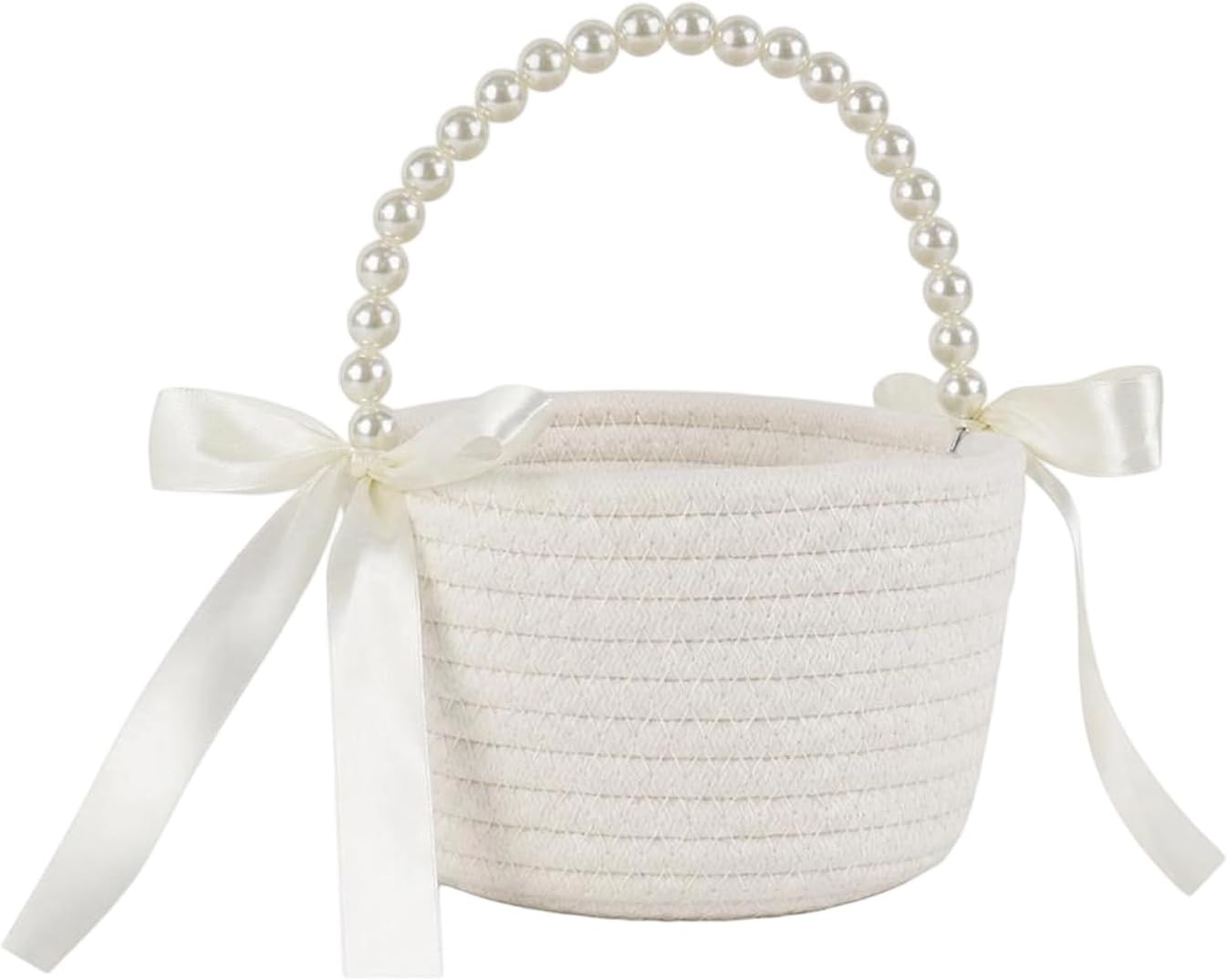 Thumbnail 6 de 2 Pack Wedding Flower Girl Basket with Pearl Handle – Cotton, Lightweight & Elegant