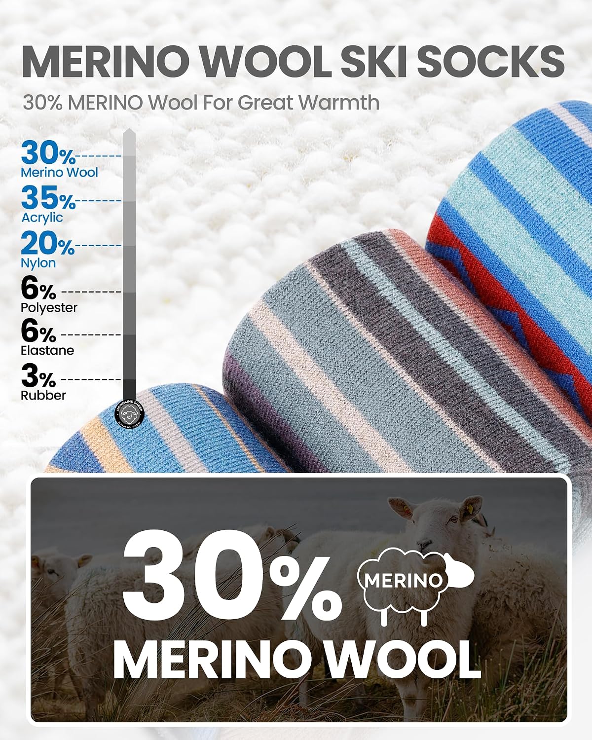 Detalle 2 de OutdoorMaster Merino Wool Ski Socks ⚙