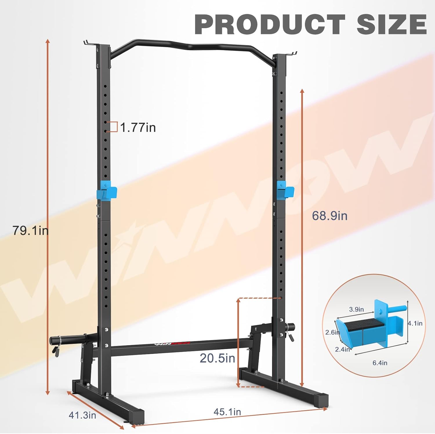 Thumbnail 5 de WINNOW Squat rack Altezza regolabile Power Cage con Pull Up Bar: gabbia di potenza multiuso per casa e palestra