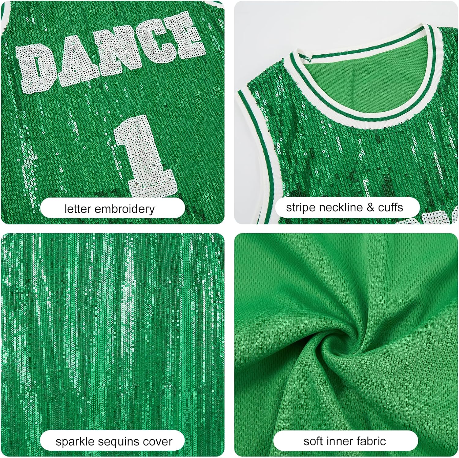 Thumbnail 4 de LOLANTA Costume de Danse à Paillettes pour Filles – Robe sans Manches à Paillettes avec Débardeur