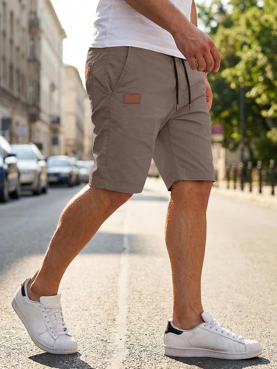 Detalle de JMIERR Men's Casual Shorts: Stretch Cotton Chino Golf Shorts for Summer