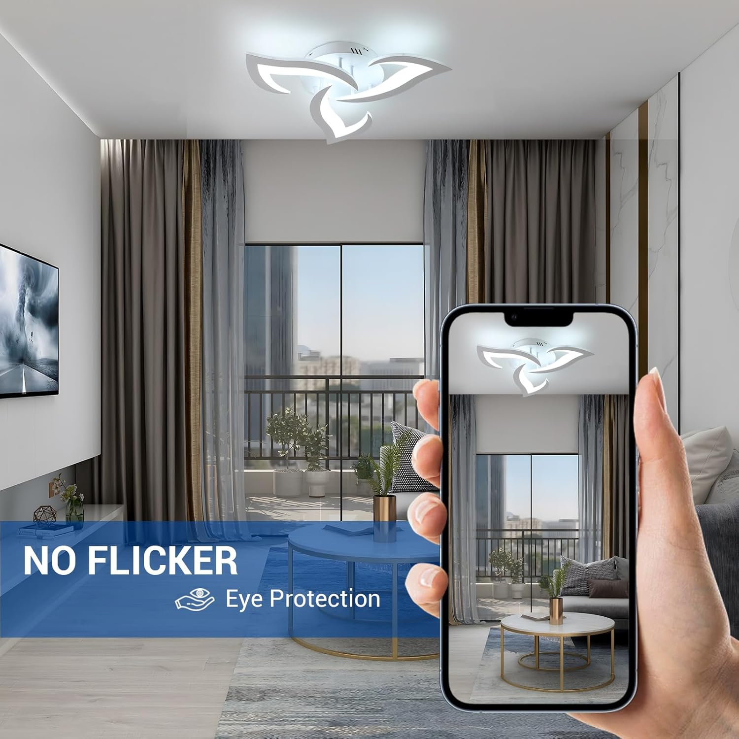 Thumbnail 3 de Comely Lampara de Techo LED Flor 58cm, Luz Fría 6500K