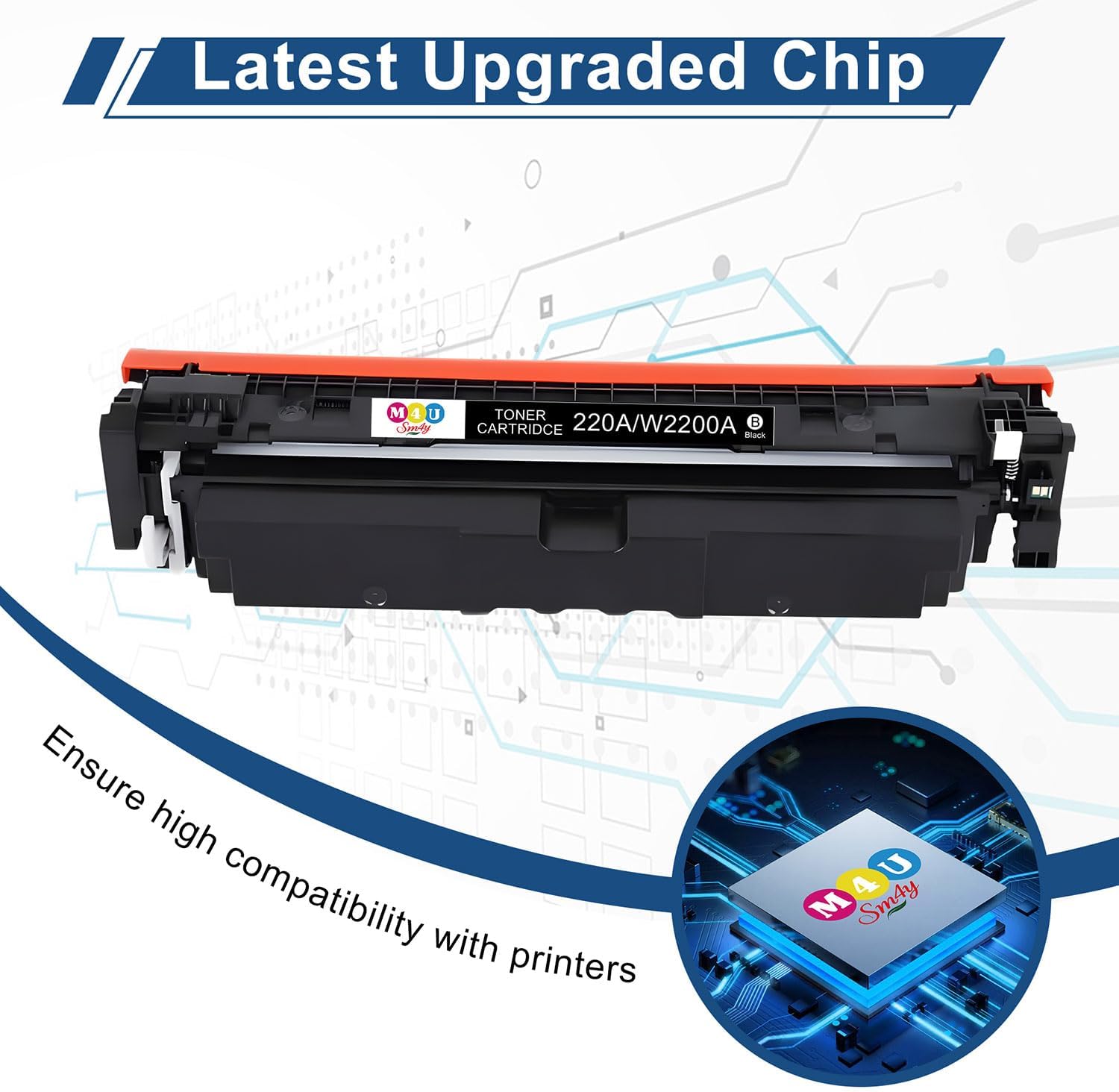 Thumbnail 6 de M4U SM4Y Cartouches de Toner Noir 220A avec Puce – Lot de 2 compatibles Color Laser Jet Pro 4302/4202