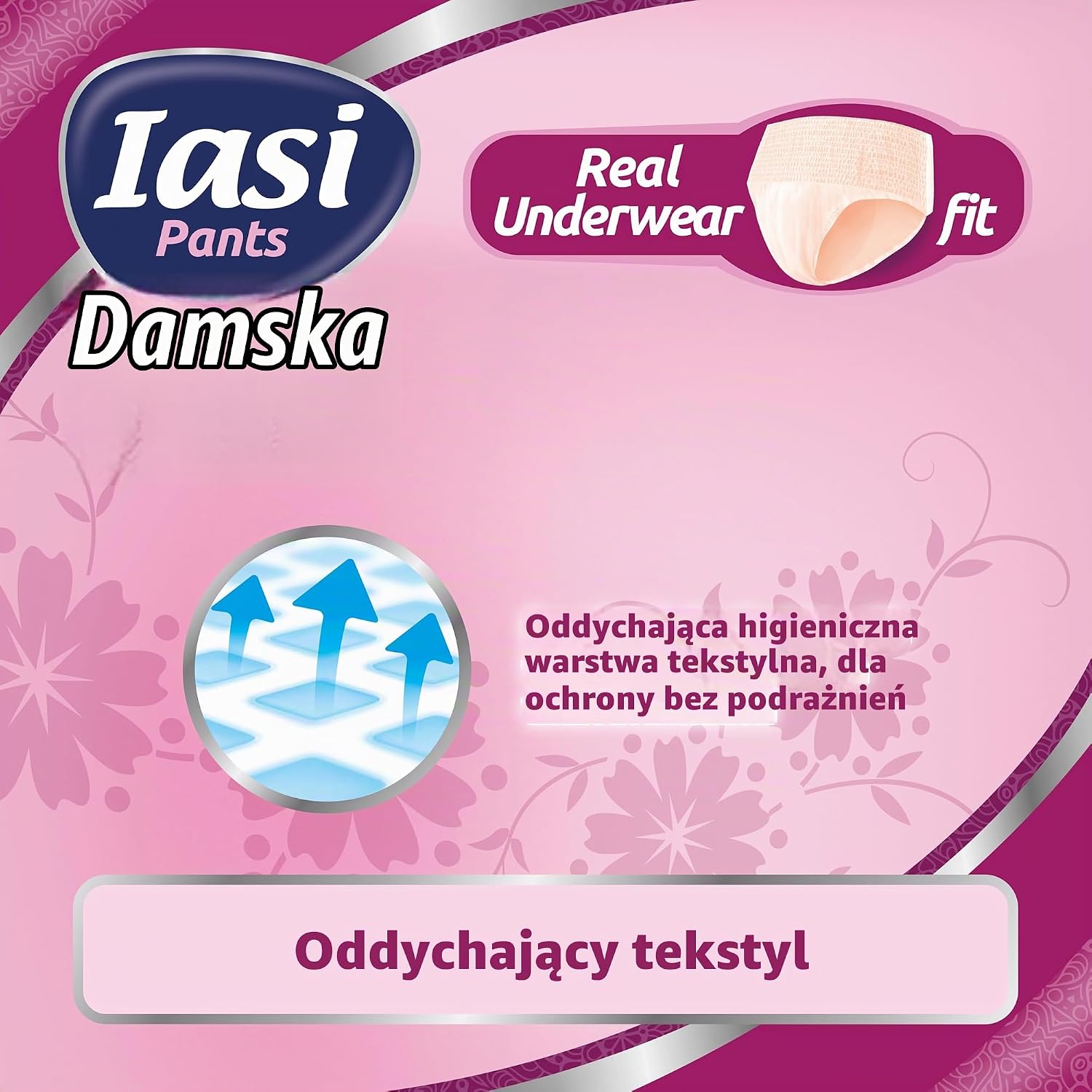 Detalle 2 de IASI LADY Pants, chłonne majtki na nietrzymanie moczu, rozmiar M, 12 sztuk
