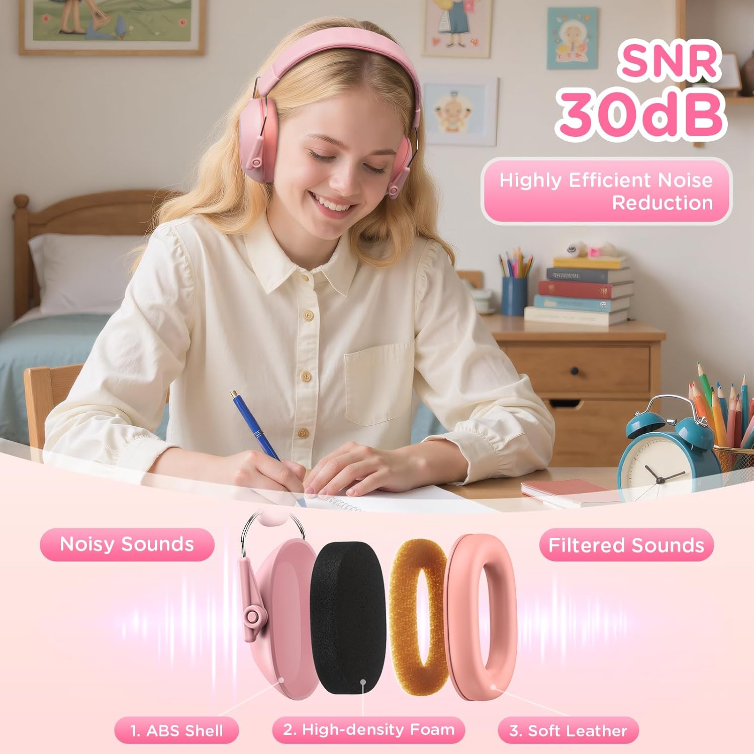 Thumbnail 1 de Link Dream Casque anti-bruit enfant SNR 30 dB, réglable et pliable (3 à 16 ans)