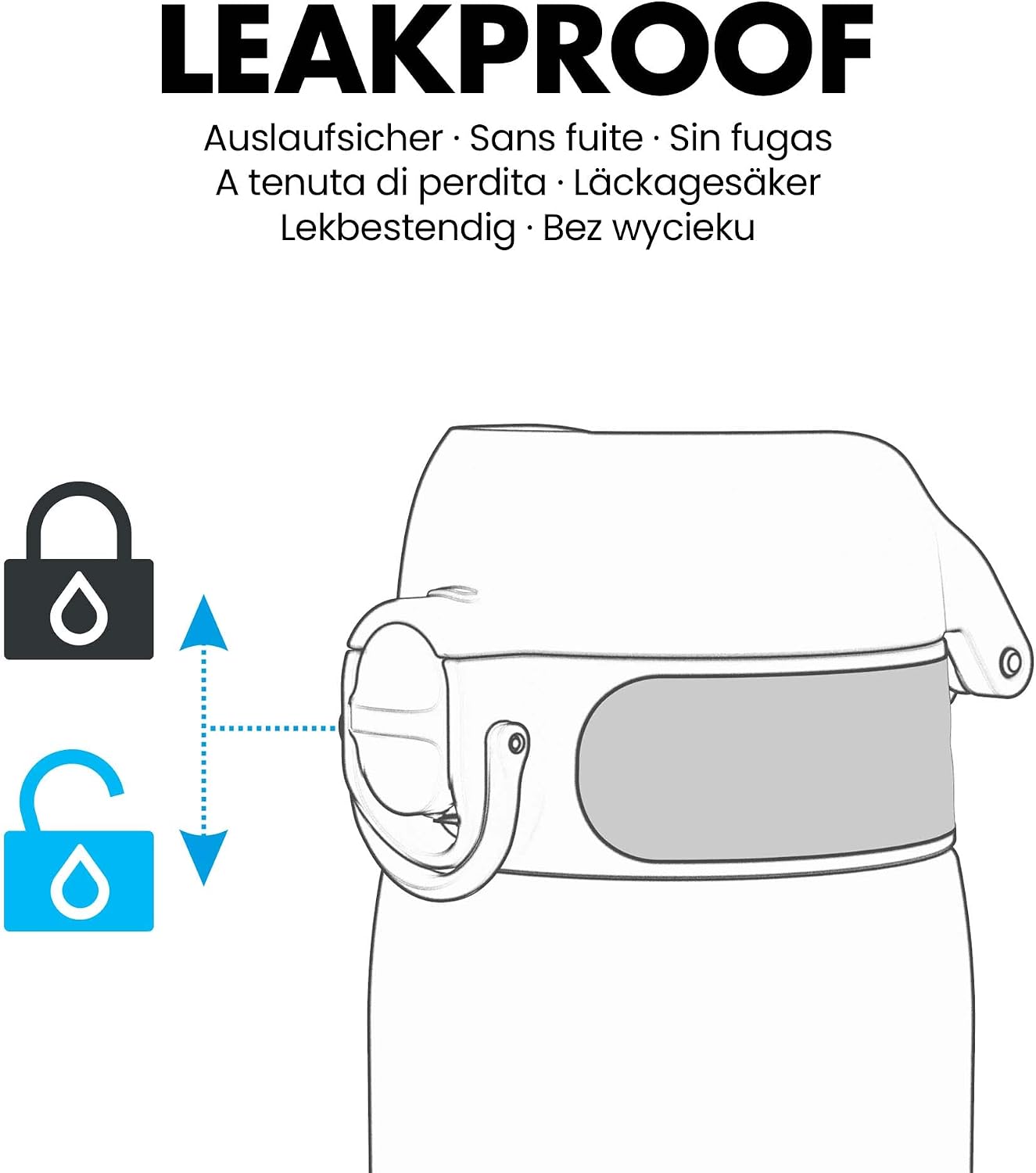 Detalle de ION8 I8RF500PBUNIC2 Evo – szczelna butelka 500 ml Planeta Jednorożców