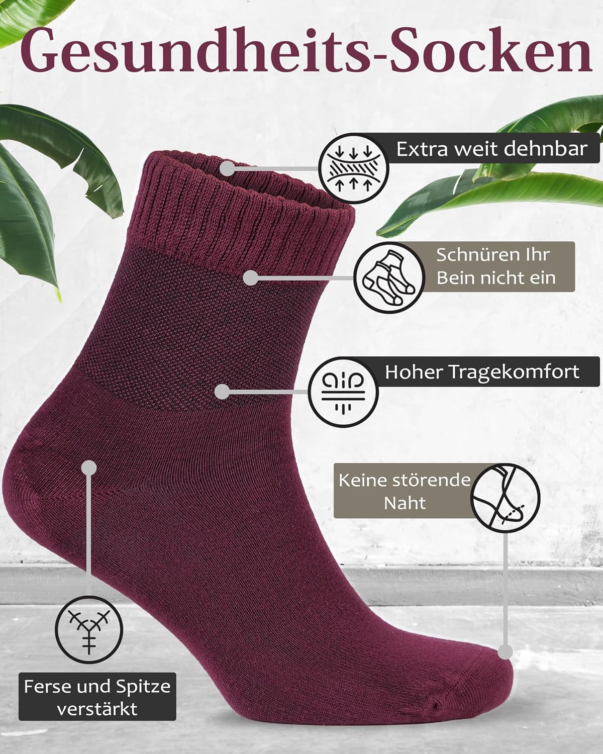 Detalle de Diabetikersocken Fiera Besa für Herren