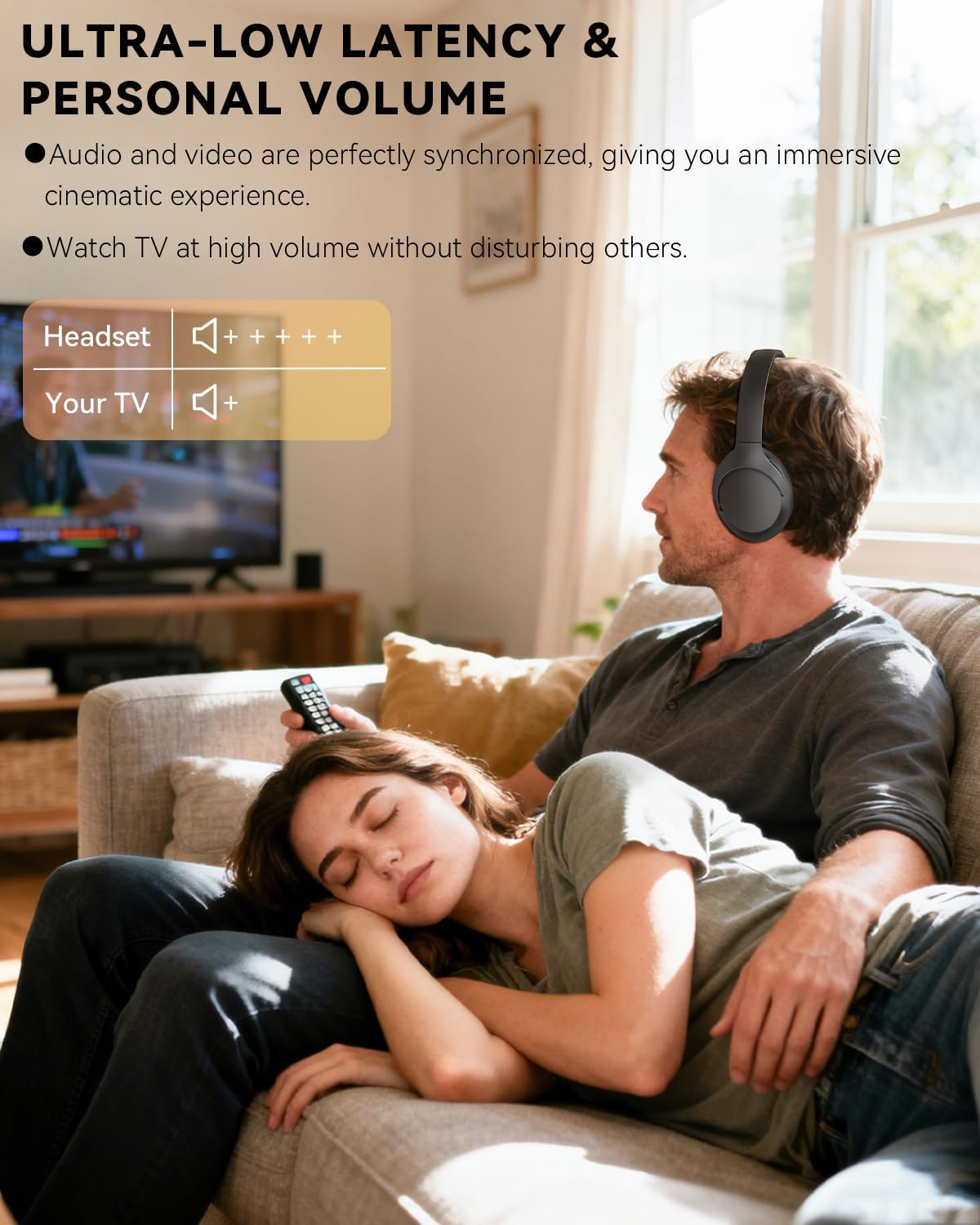 Thumbnail 1 de Monodeal Wireless Headphones for TV Watching with Charging Dock