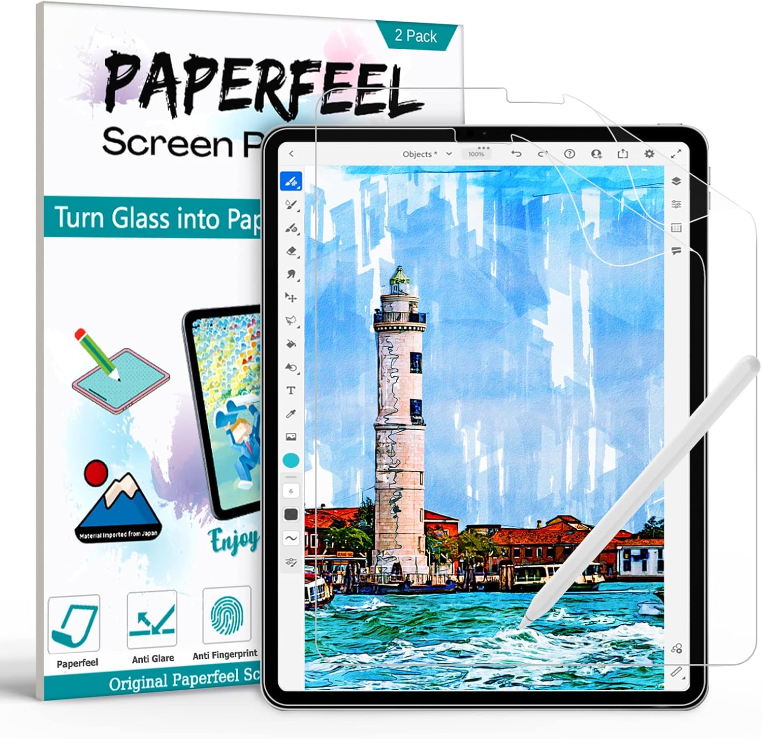 [2 Pack] Paperfeel Matte PET Screen Protectors for iPad Pro 11" (2022–2018) & iPad Air 5/4 (10.9") – Anti-glare, Anti-fingerprint