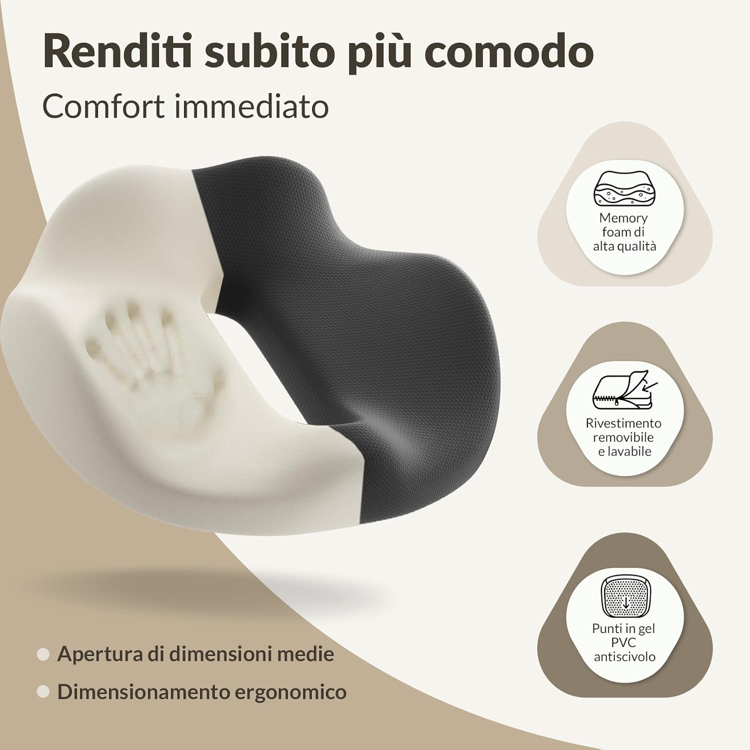 Thumbnail 2 de COSYLAND Cuscino Sedia Ufficio in Memory Foam – comforto, sicurezza e versatilità