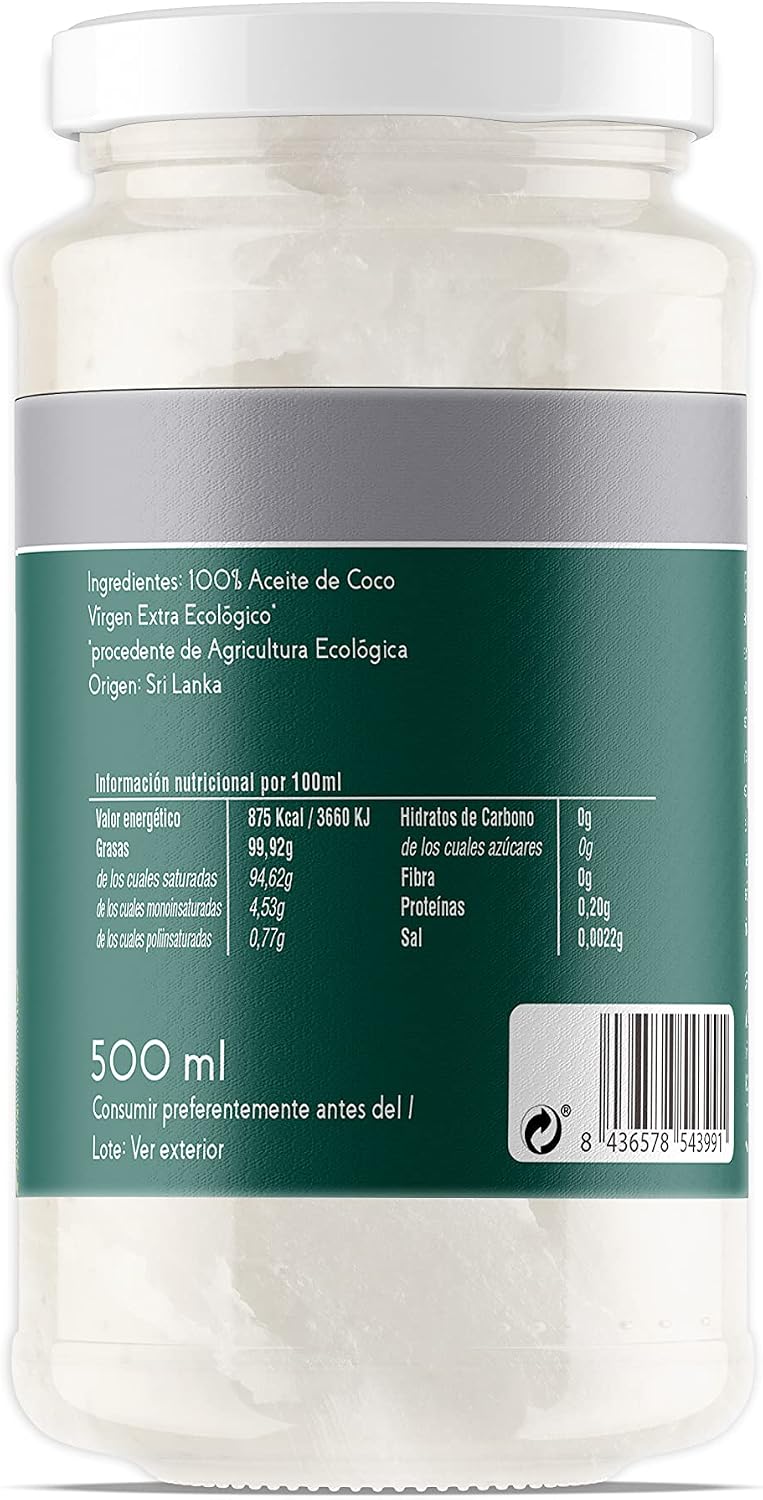 Thumbnail 2 de DRASANVI Aceite de Coco Virgen Extra KETO 🌴 500ml Bio