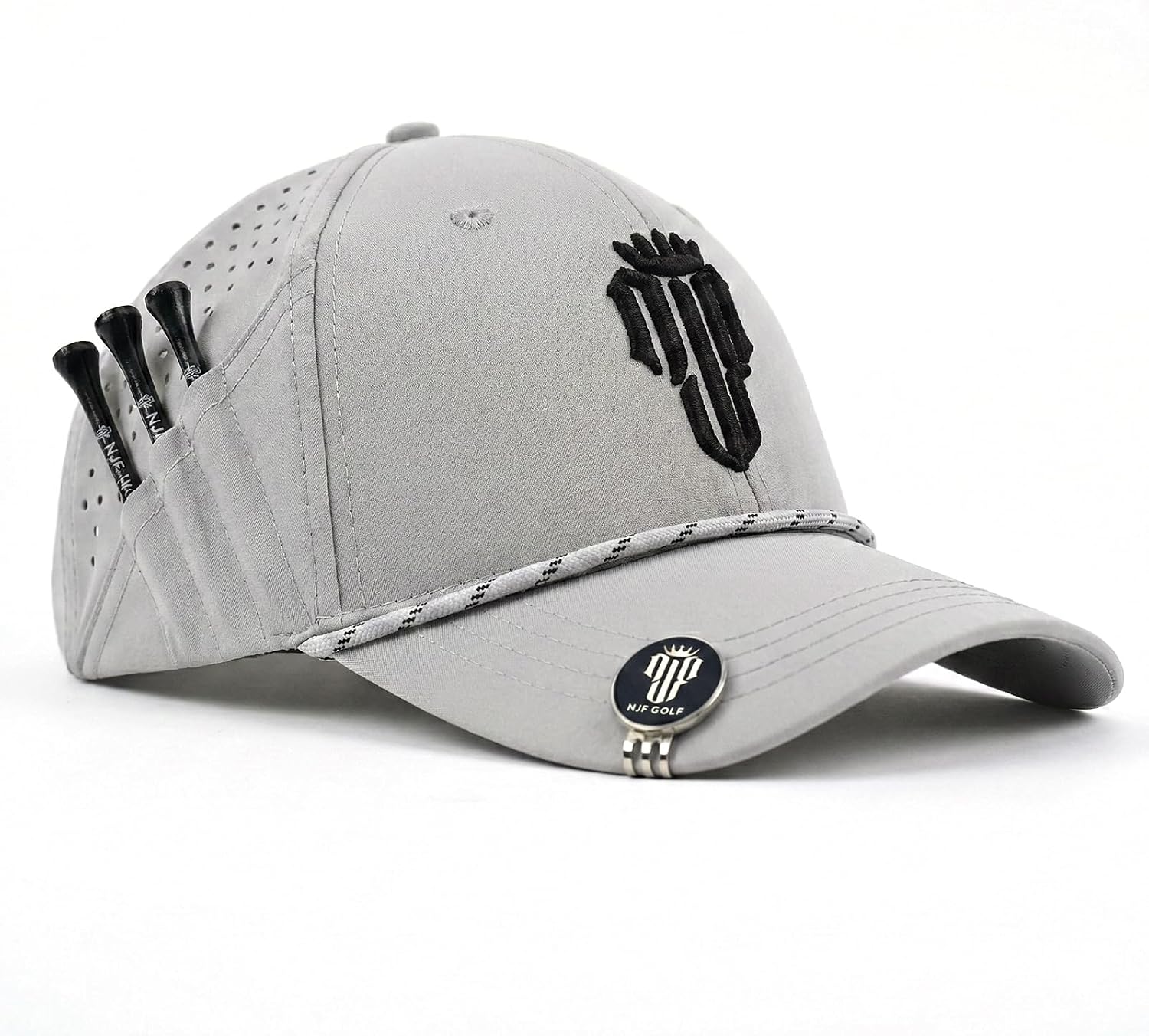 Detalle de NJF Golf Hat Men – Breathable Adjustable Golf Cap with Tee Holder & Ball Marker