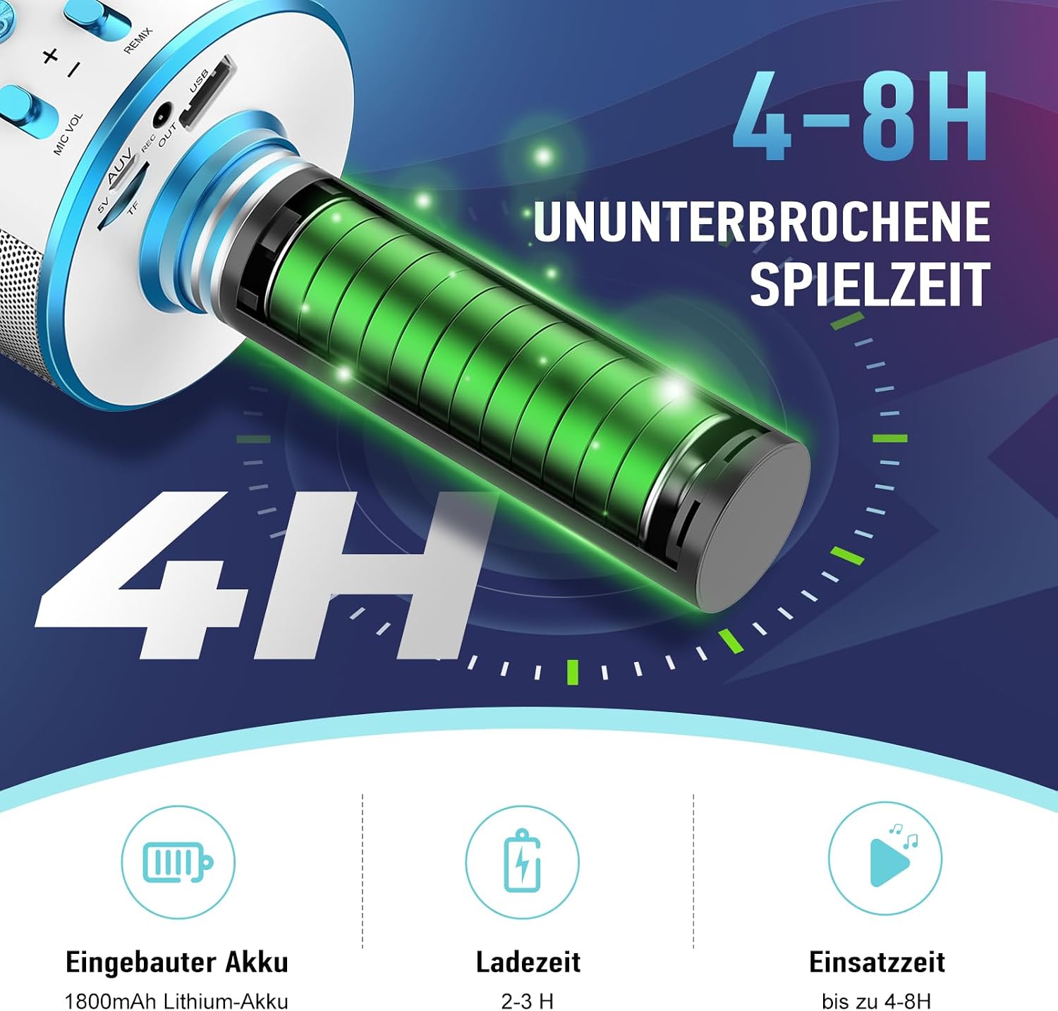 Thumbnail 3 de GeschenPark Karaoke con Microfono Wireless 4.1