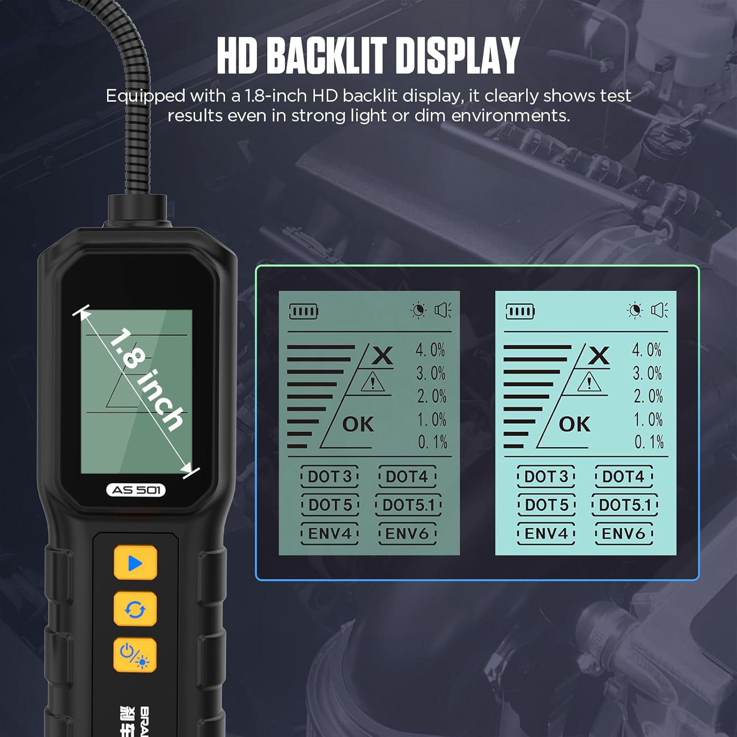 Detalle 2 de LUTIFIX AS501 Brake Fluid Tester 2.8in