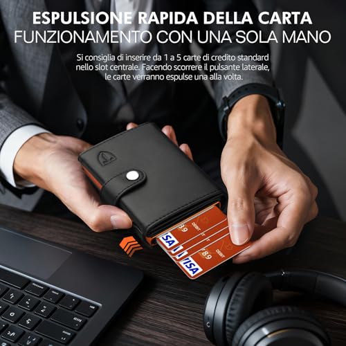 Detalle de TENBST Portefeuille Homme Ultra-Mince – Portefeuille RFID élégant et compact pour 7 cartes