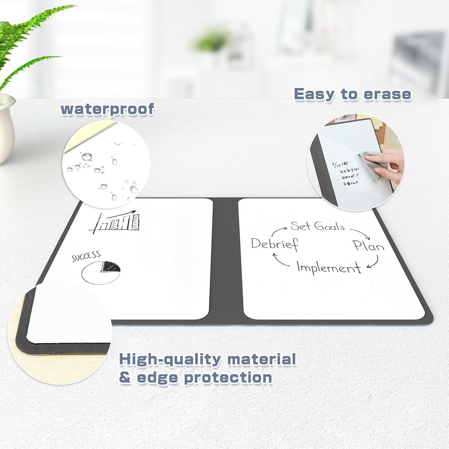 Thumbnail 2 de NEWYES Dry Erase Small Whiteboard A5 Notepad — Portable double‑sided memo board