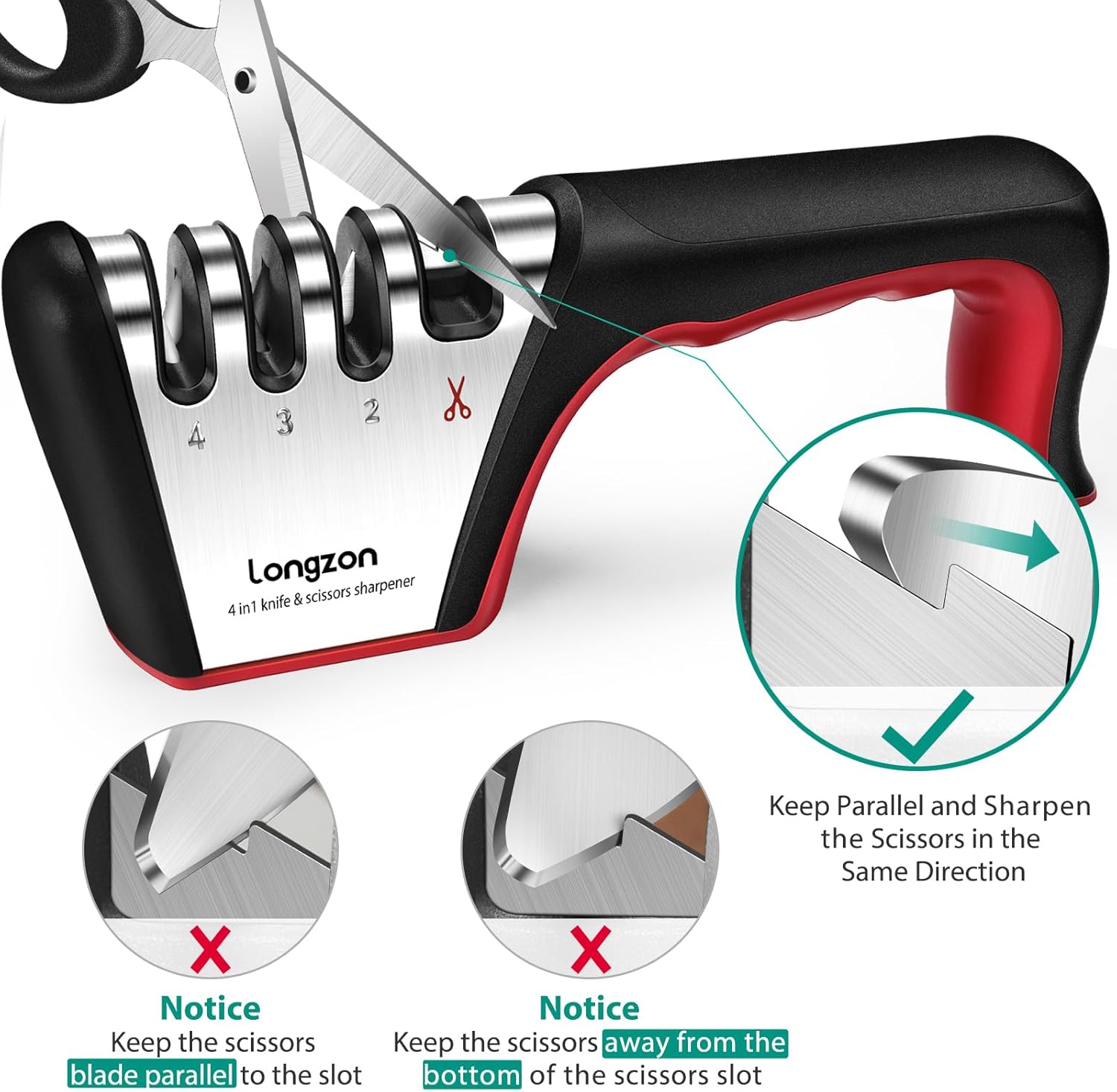 Thumbnail 6 de Longzon 4-in-1 Knife Sharpener 4-Stage