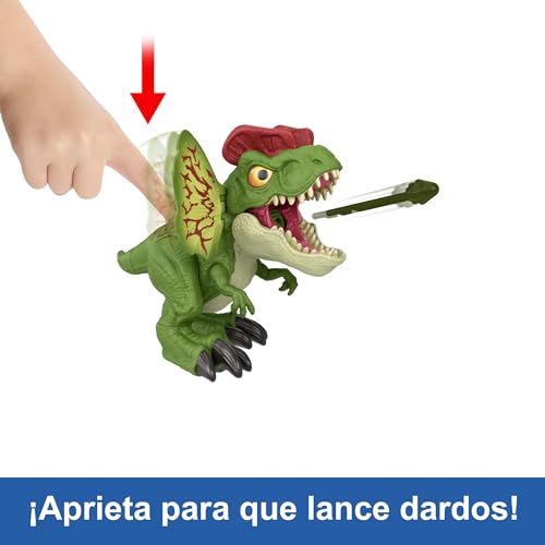 Detalle de Mattel Jurassic World Uncaged Dilophosaurus con sonidos y proyectiles +4 años