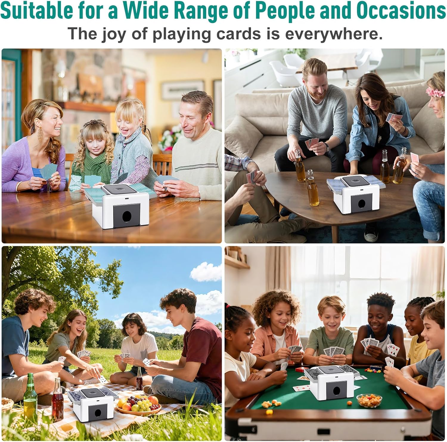 Thumbnail 6 de LAMZZP Automatic Card Shuffler (1–2 Decks) – Dual Mode, Rechargeable, Low-Noise Portable Shuffler