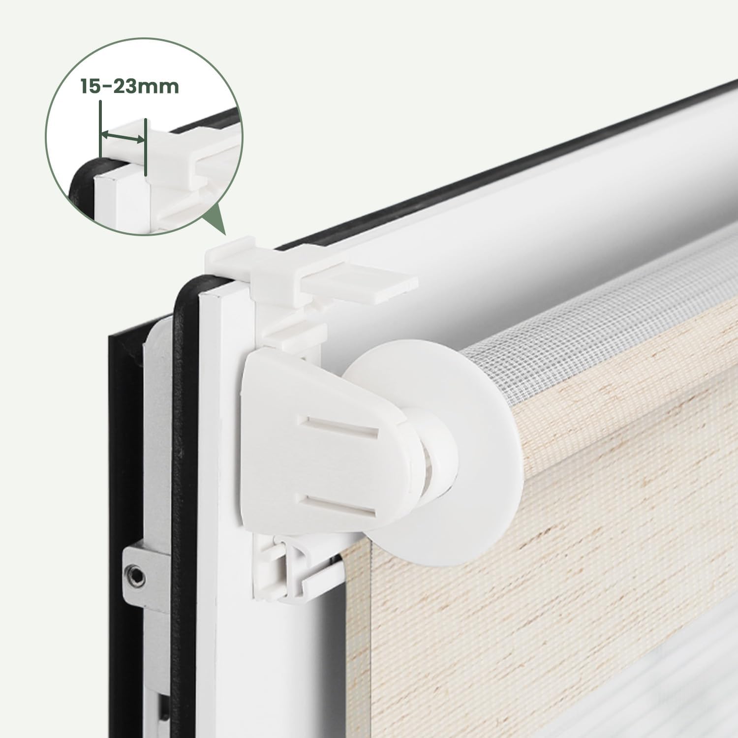 Detalle de Buseu Store enrouleur jour nuit sans perçage (lin translucide & occultant) avec clips