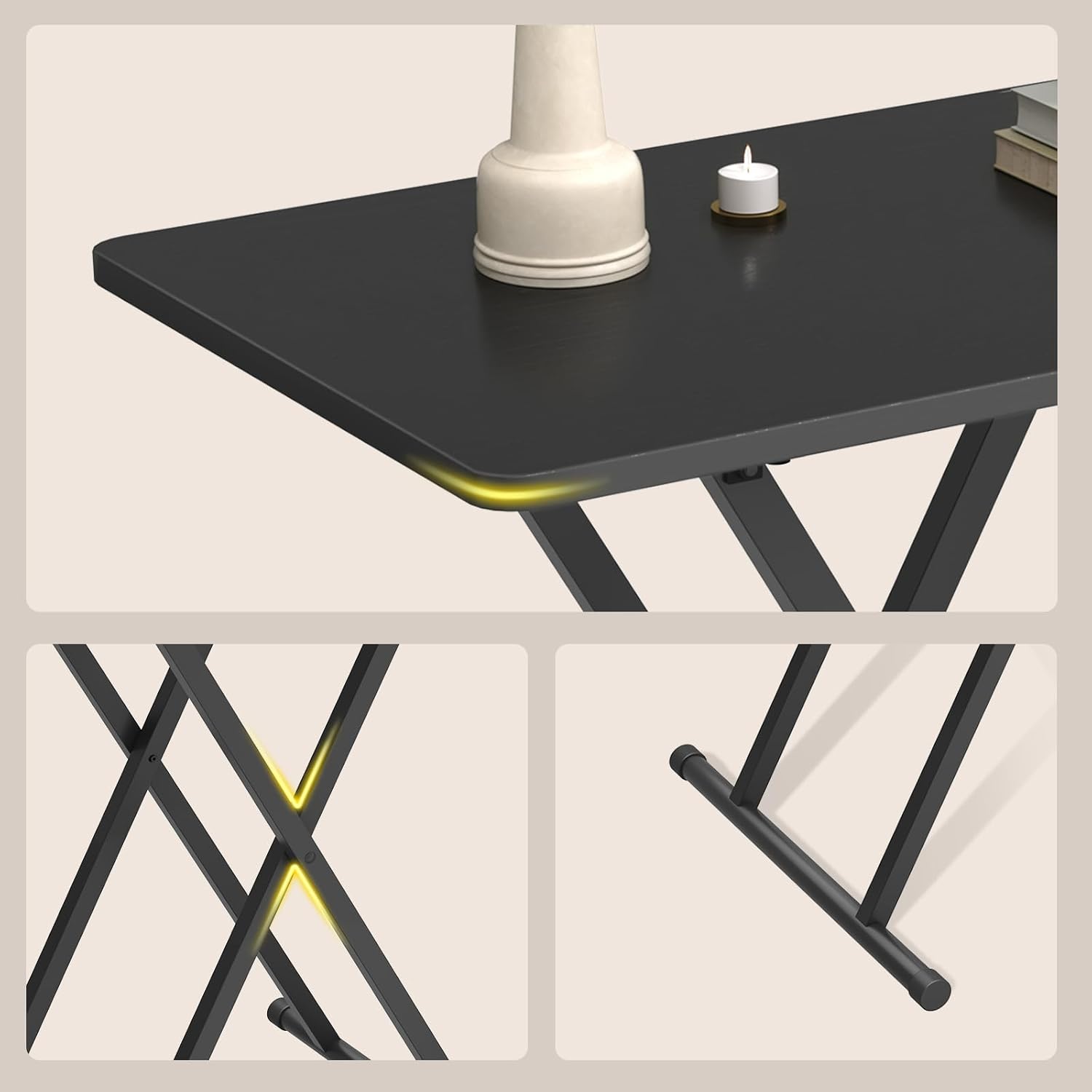 Thumbnail 5 de HOOBRO Tavolino Pieghevole con Altezza Regolabile EBK16BZ01 (60 × 40 × 60 cm) Nero