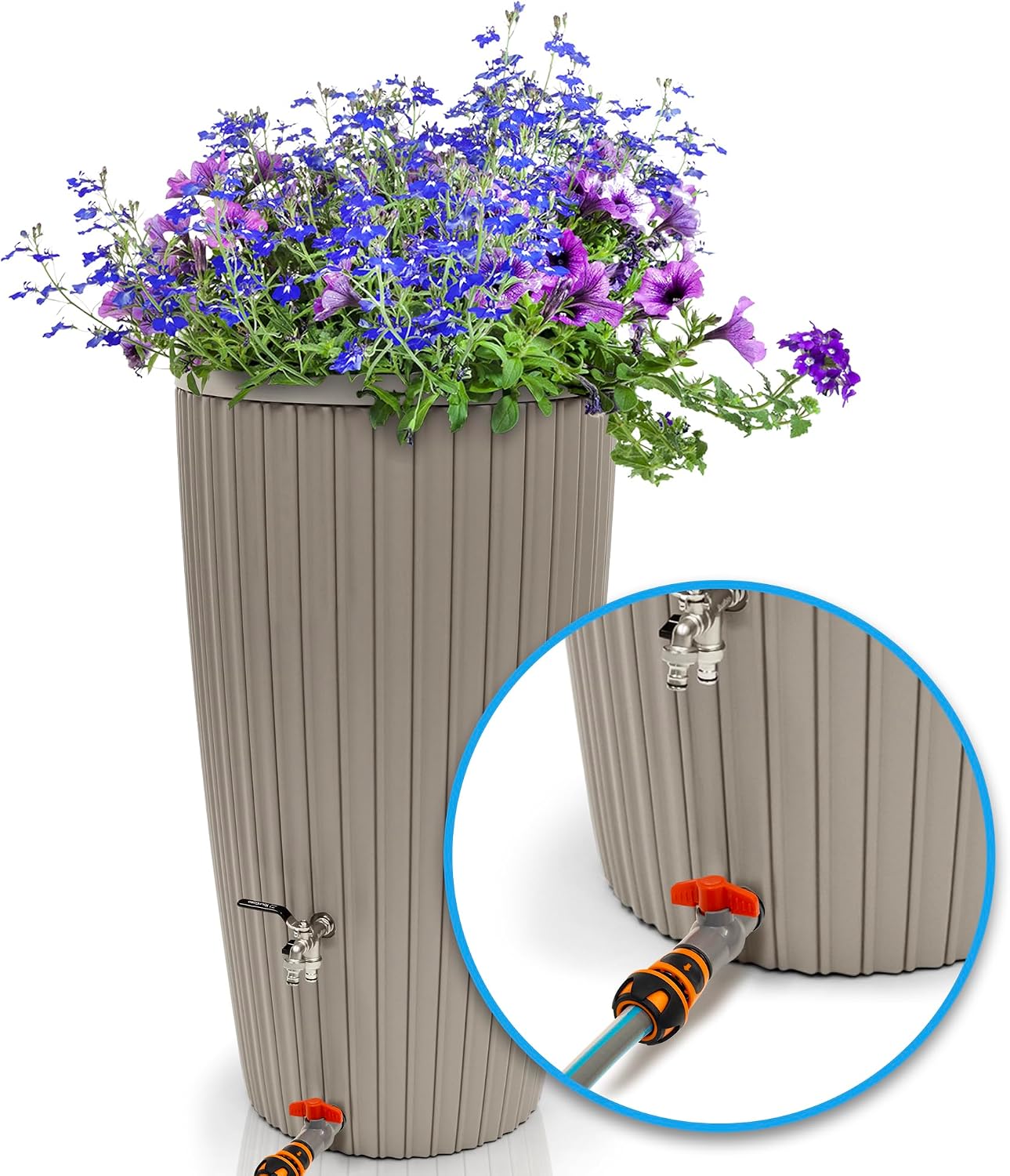 Detalle de YourCasa Auslaufhahn für Regentonne mit Filter – 3/4 Zoll, kompatibel mit gängiger Schnellkupplung, Absperrfunktion