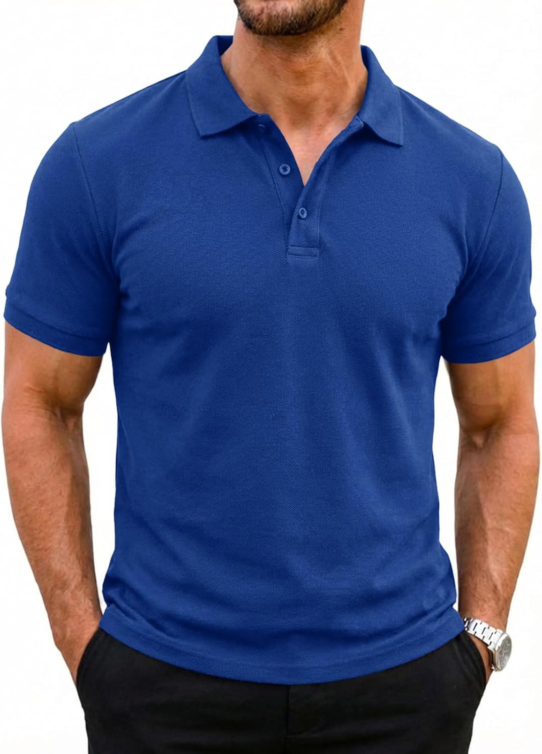 Detalle 2 de Runcati Herren Poloshirts Kurzarm Sommer – Vielseitiges Polohemd mit atmungsaktivem Funktionsstoff
