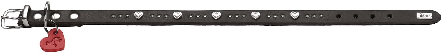 Thumbnail 3 de HUNTER Hundehalsband Aalborg Hearts (Größe 32) – schwarzes Softvollrindleder mit Herz-Details