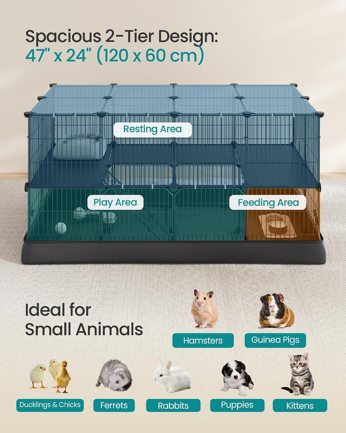 Thumbnail 2 de SONGMICS Steel Pet Playpen