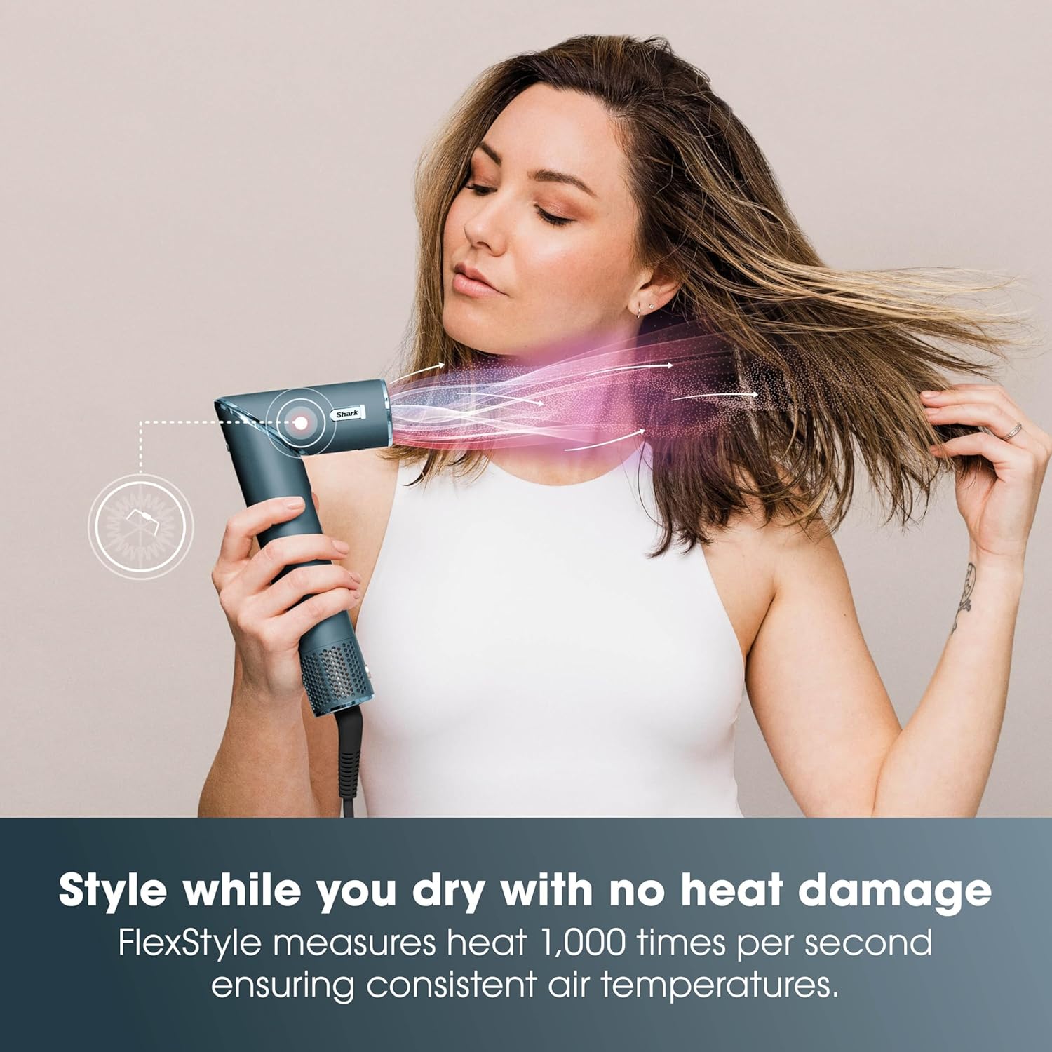 Detalle 2 de Shark FlexStyle 5-in-1 Air Styler & Hair Dryer (HD456TLUK)