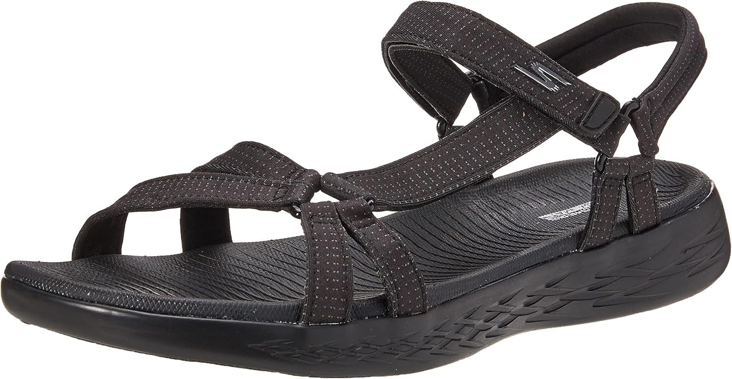 Detalle de Skechers On-The-Go 600 Brilliancy: sandalias atléticas mujer en negro