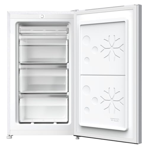 Detalle de INFINITON Congelador Vertical CV-85L8BDL, 64 L, 85 cm, Blanco — Puerta reversible