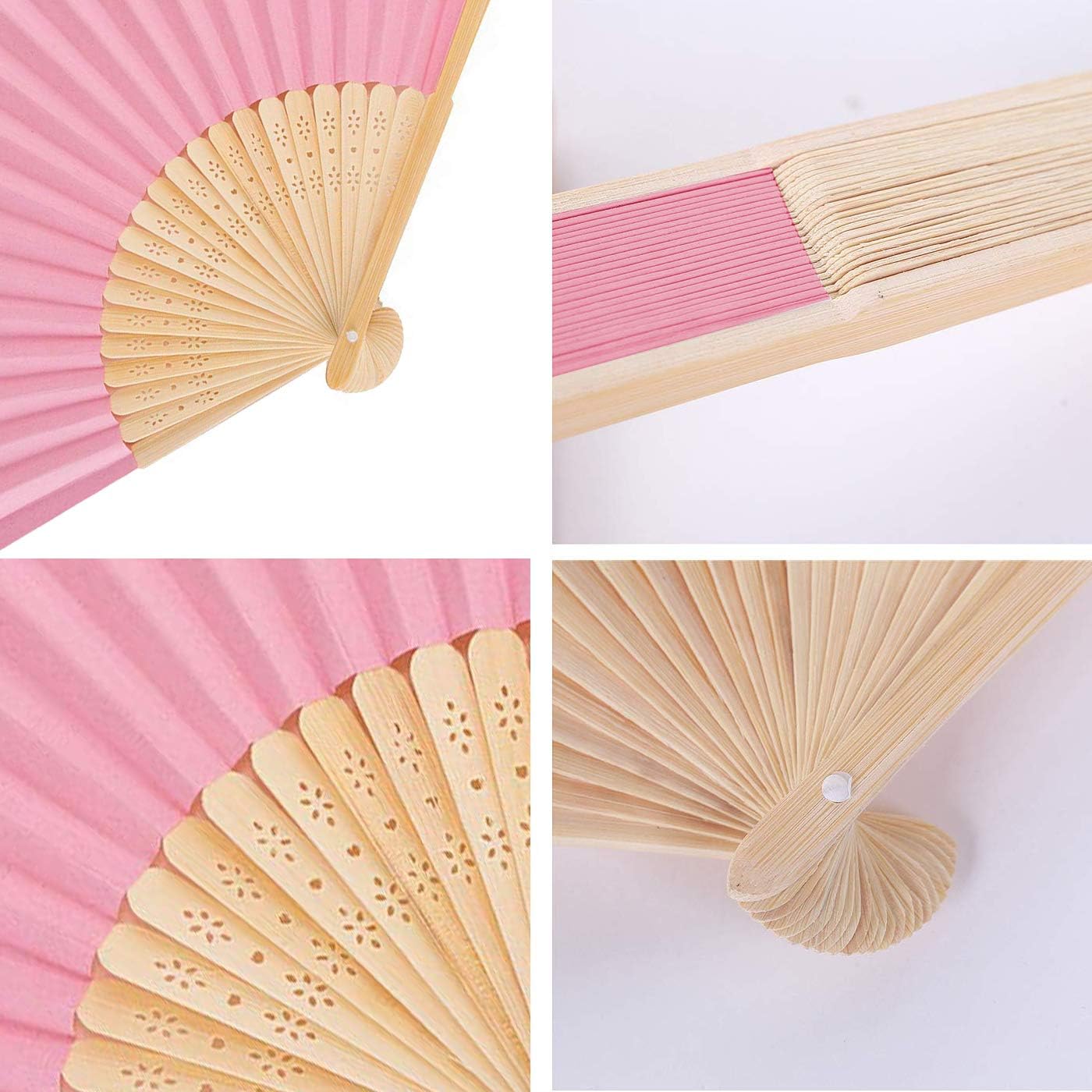 Detalle 2 de iZoeL Abanico Plegable Rosa - 12 Piezas para Eventos