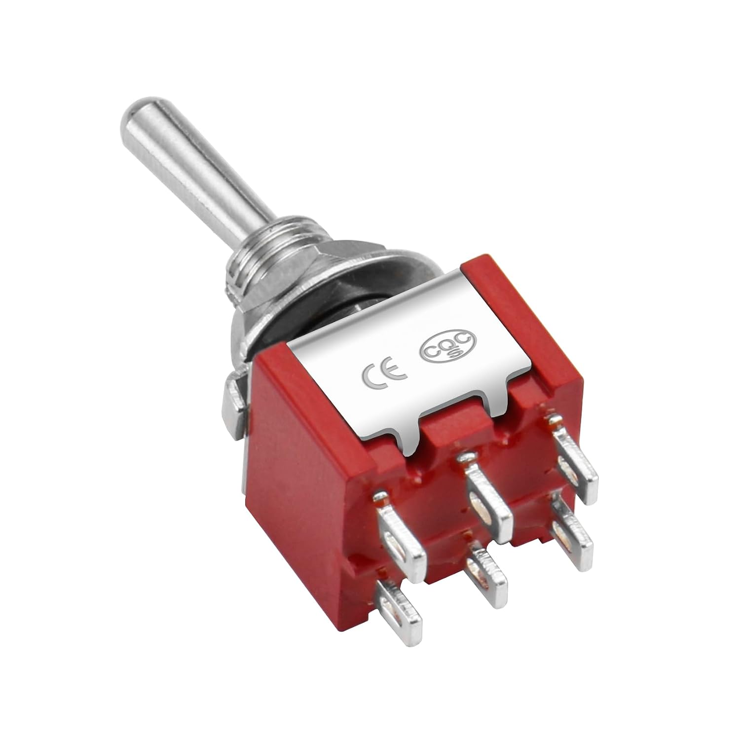 Detalle 2 de Heschen MTS-202 ミニチュアトグルスイッチ 5個セット、DPDT・ON-ON・6端子