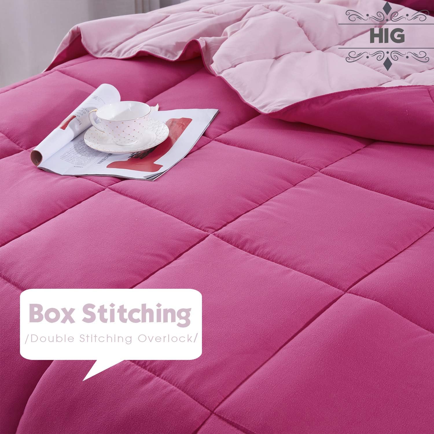 Thumbnail 2 de HIG 3pc Pink Queen Comforter Set