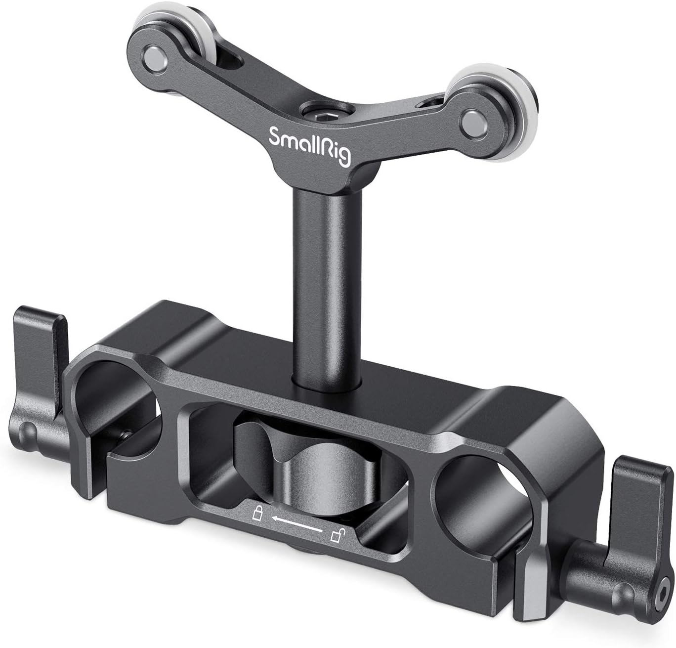 Detalle de SmallRig 2727: Support d’objectif 15 mm pour Ø73–108 mm (2 kg) – stabilité et réglages