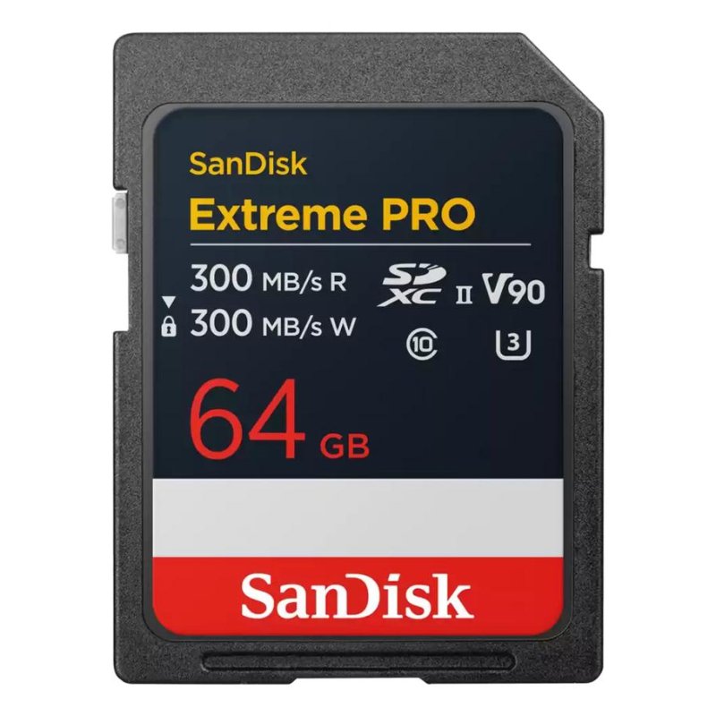 Thumbnail 1 de Tarjeta SanDisk Extreme PRO SDXC 64 GB UHS-II V90: rendimiento profesional para fotografía y vídeo